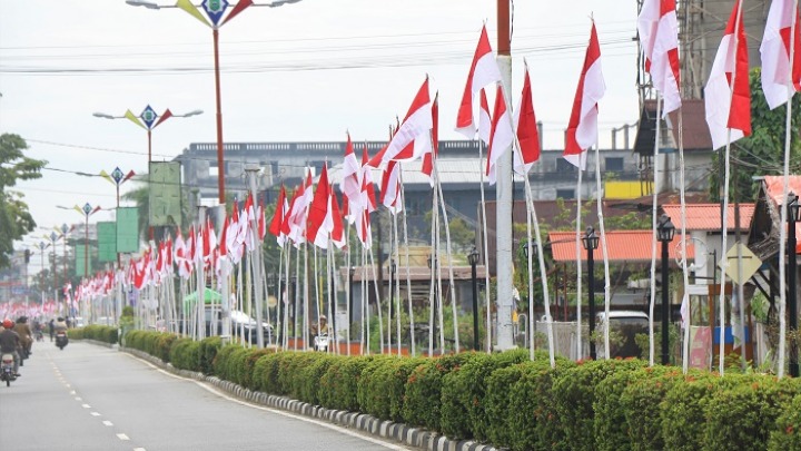 10 Ribu Bendera Merah Putih Berkibar Serentak di Singkawang (IST)