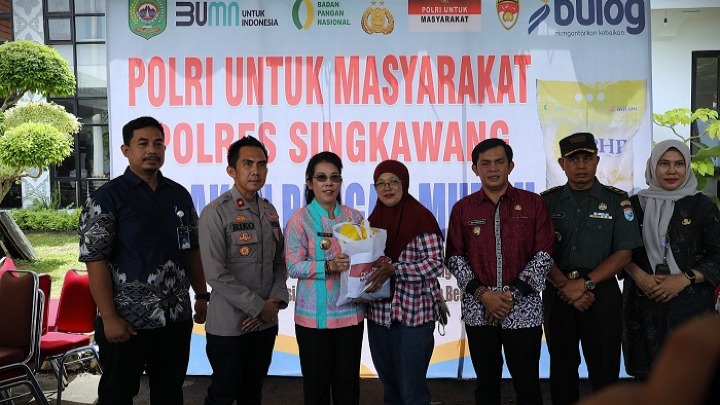 Gerakan Pangan Murah (GPM) digelar Polres Singkawang menyambut HUT ke-80 RI