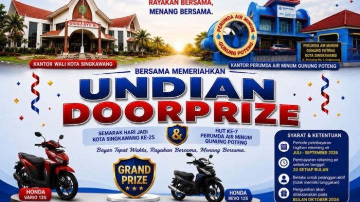 Undian doorprize Perumda Air Minum Gunung Poteng Singkawang
