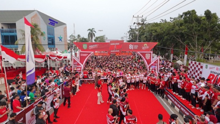 Ribuan peserta mengikuti Soekarno Run Singkawang, Sabtu (22/8/2026). Foto (ist)